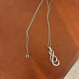 Sterling silver necklace with diamonds